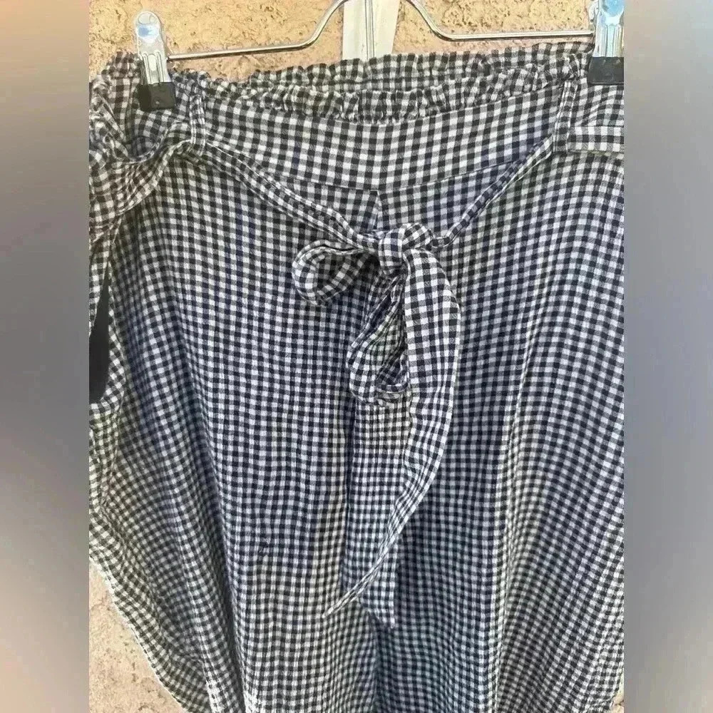 Lauren Conrad Womens sz XL Pants Black White Checkers Tie Bow Waist Pull On - Picture 3 of 6